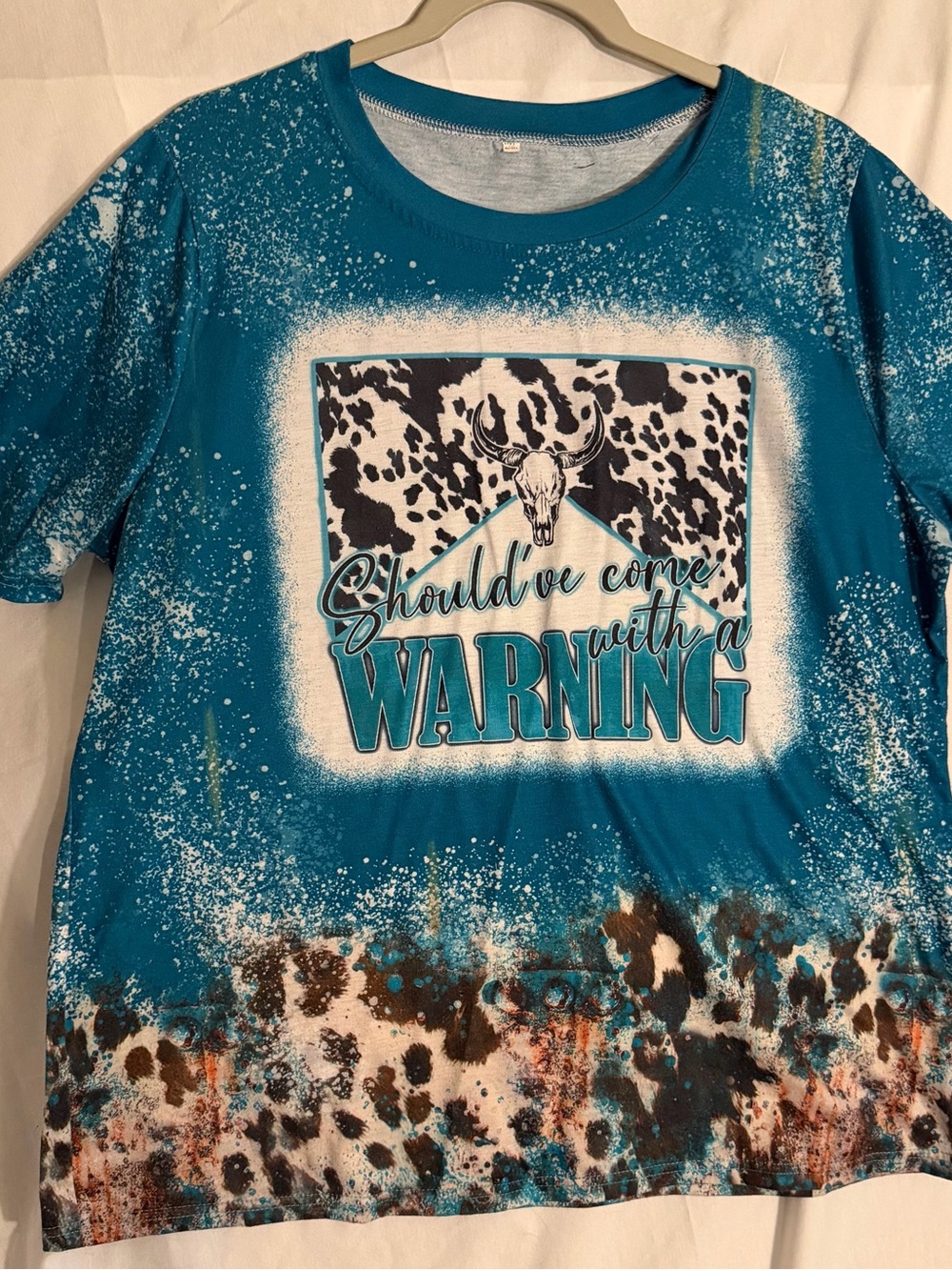 #566 Women’s Teal Graphic Tee - "Should've Come With a Warning"